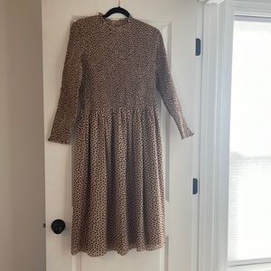 Long sleeve animal print dress